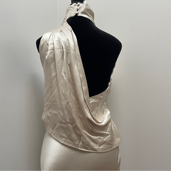 NEW! Dissh- Aisle Pearl Backless Midi Dress Size 8 Sleeveless Turtleneck - Picture 7 of 14